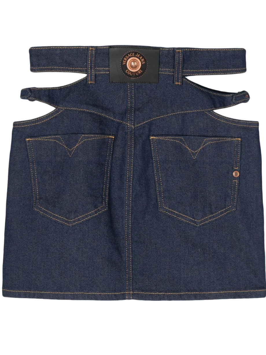 Affordable Women denim Jeans Versace cut-out skirt mini Couture 0615